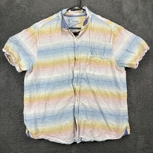 Tommy Bahama Shirt Men‎ XL Linen Blend Beach Vacation Button Up